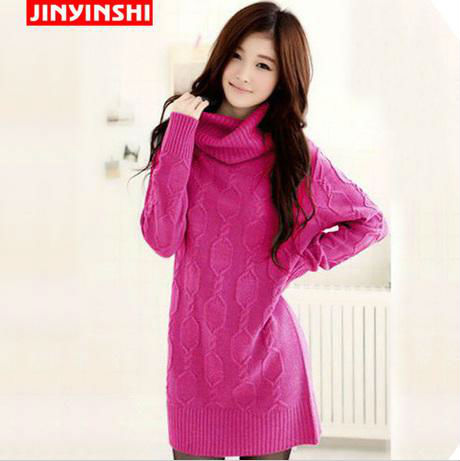 Free Shipping 2013 New arrival Jinsi Fashion Women's Turtleneck Long Sleeve Knitted Sweater Warm Pullover