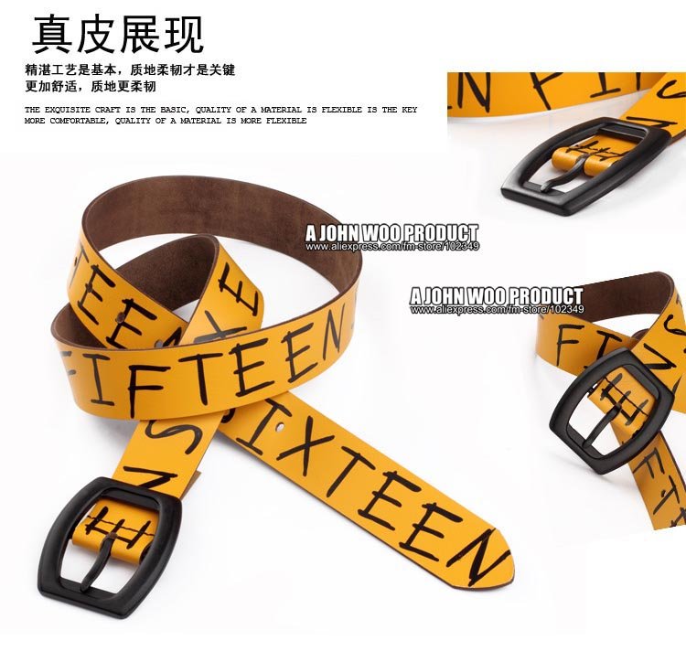 Free shipping,2013 New Arrival leather belt,Yellow color ladies' Printed waist belt,Guaranteed Leather cowhide,designer,women.