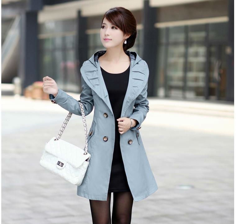 Free Shipping 2013 New Arrival Sheua Women's Fashion Slim Fit Double-Breasted Trench Coat Casual Outerwear