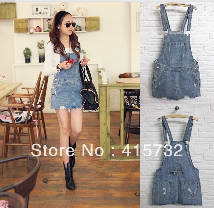 Free Shipping 2013 New Arrival Summer Fashion Loose Casual Denim Short Mini Skirt Jeans Jumpsuit One Piece Rompers For Women