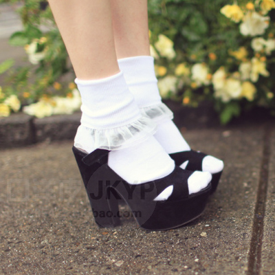 Free shipping 2013 new arrival women's  vivi magazine lace 100% cotton sock 154