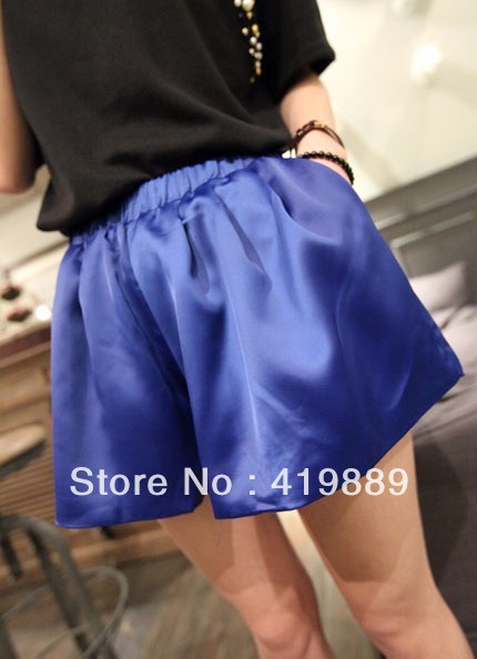 free shipping 2013 new arrive women Emulation silk bud trousers lady candy shorts lady shorts with high elastic waist