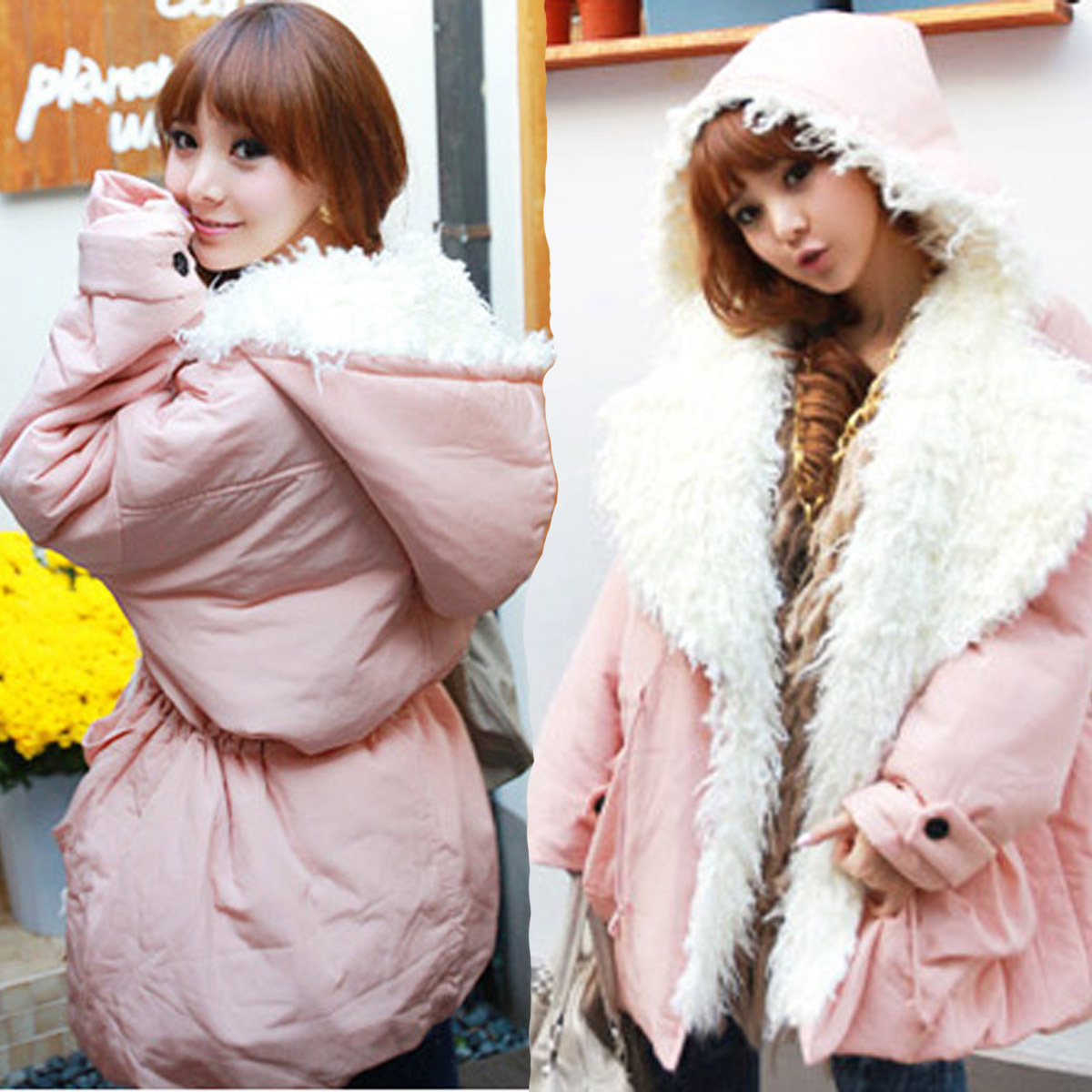 Free Shipping 2013 New Autumn And Winter Korea Lovely Women's Coat Casual With A Hood Cotton Female Outerwear 0412