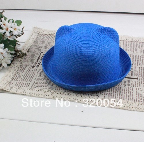Free shipping,2013 new ,Fashion adult sun hat,Cat ears straw cap, multicolor wholesale.