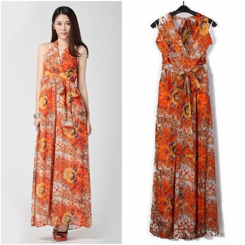 free shipping!2013 new fashion bohemian dress printed printed floor long pants dress7107