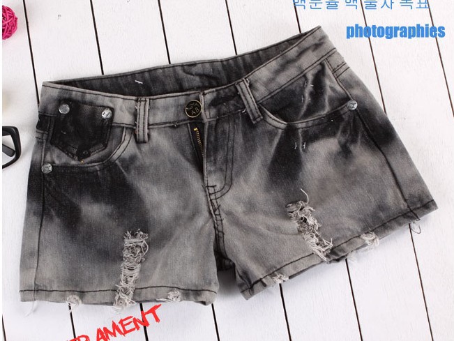 Free Shipping 2013 New Fashion Denim Shorts Women Holes Lace Pockets Jeans Shorts Casual Cool Wear IRIS Knitting DK-001