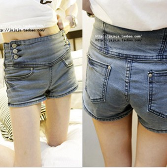 Free Shipping 2013 New Fashion Denim Shorts Women Pockets Winter Jeans Short Shorts Casual Wear High-Waist Jeans