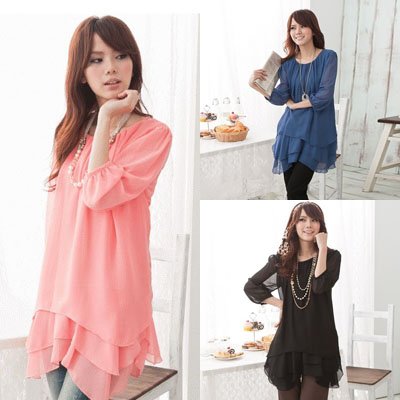 Free shipping 2013 new fashion ladies chiffon blouse plus size korean shirt summer tops wholesale and retail ioeoi9813