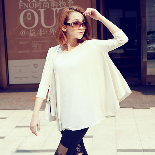 Free shipping 2013 New Fashion Lady's Tony Three quarter  sleeve  Beige  blouse #12494
