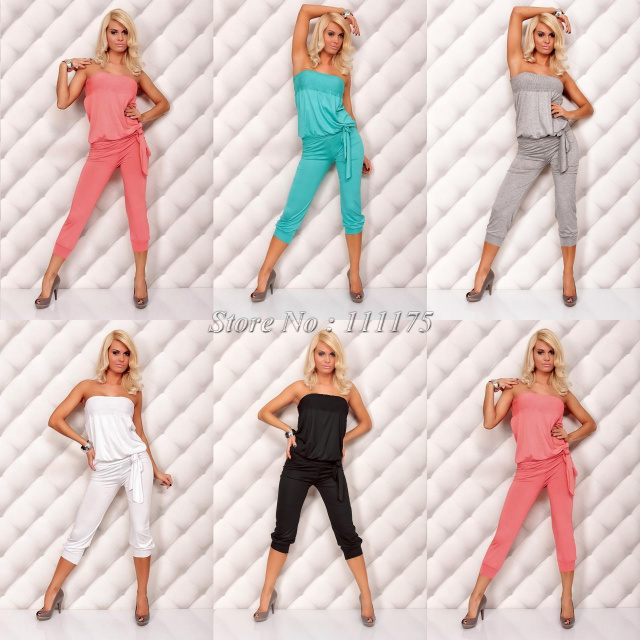 Free shipping 2013 New Fashion Rompers Five Colors Casual Sleeveless Jumpsuits For Women costumes overall dress 4005