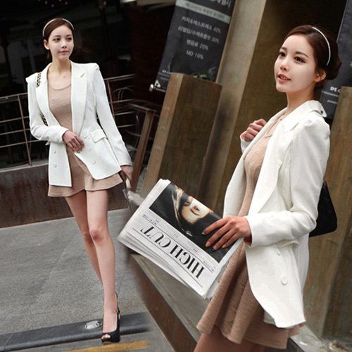 Free shipping 2013 New  fashion women's  Double-breasted Plus Size  White Coat retail  and Wholesale#12438