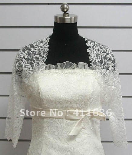 Free Shipping 2013 New Half Sleeve Lace Hot Sale Wedding Jackets Wedding Wraps Special Occassion Accessories High Quality