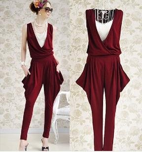 Free shipping ! 2013 New harem womens jumpsuits.Women Fashion Sleeveless Romper Long Jumpsuit