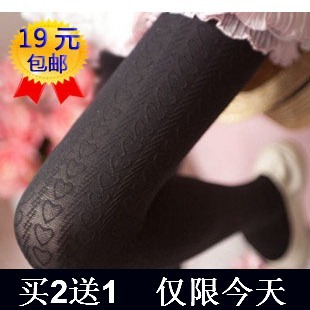 free shipping! 2013 new Heart jumpsuit socks autumn legging stockings women's thickening stockings!Hot sale
