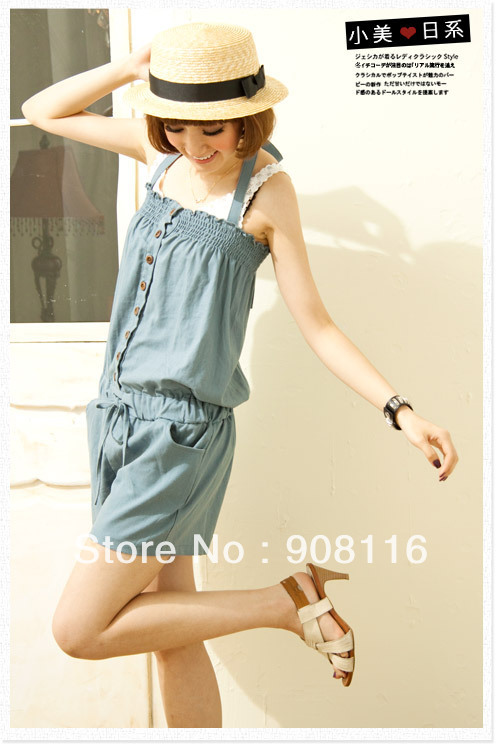 Free shipping,2013 New Hot sale,Korean/Japan women's fashion solid jeans jumpsuits/Rompers ladie's denim overall/Jumpsuit/X3018