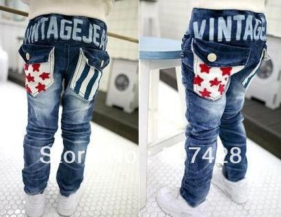 Free shipping,2013 new  kid jeans,children pants in fashion style,5pcs/lot