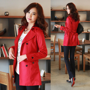 Free shipping 2013 New Korean Slim ladies trench with belt,women's overcoat ,S-XXL#J299