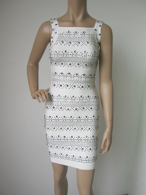 Free Shipping 2013 new listing White Sequins Top grade Fashion casual Dress Bandage dress