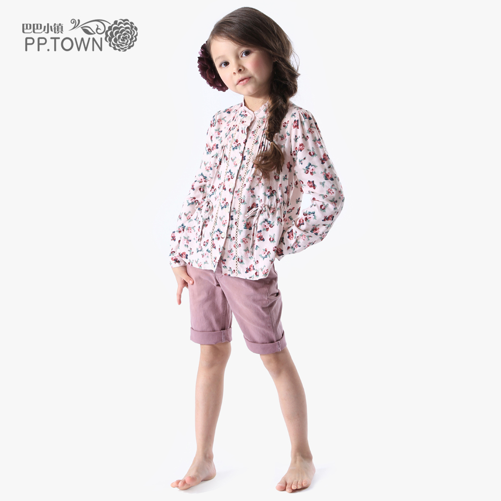 Free shipping,2013 new spring  P1ptown girls' shirt,Beautiful and higt quality long-sleeve for 4-16years girls