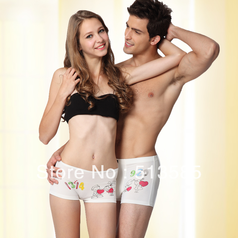 free shipping 2013 new style Cartoon white modal panties underwear popular lovers birthday gift