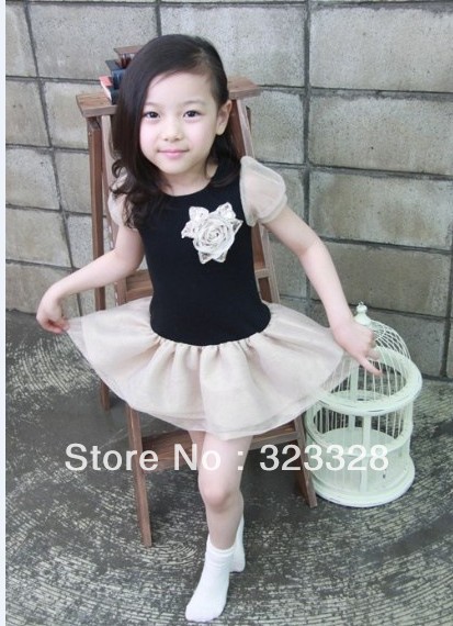 Free shipping ,2013 new style girl princess striped dresses tank flower girls' dresses one-piece children's dress 2colors