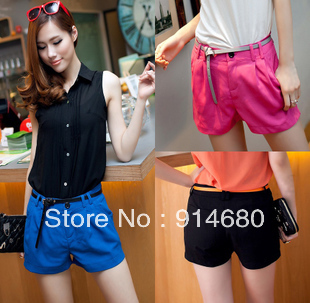 Free shipping ,2013 New Style Hot Sale  Contracted joker Leisure Short Pants(Send Belt)  Three color Three Size