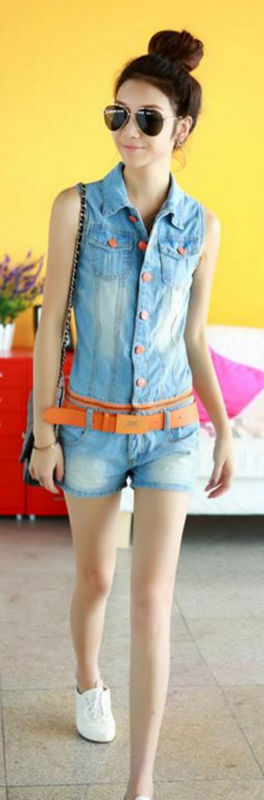 Free shipping 2013 new style jumpsuits,has the two wear,jeans conjoined cotta and shorts,3 different size can be choosed