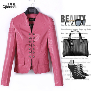 Free shipping 2013 new style leather jacket women outerwear motorcycle jacket water wash PU fahsion coat clothing