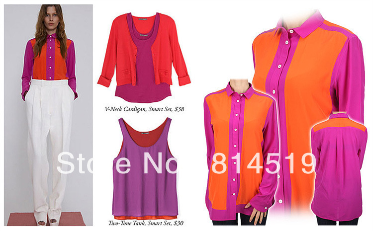 Free shipping 2013 New style Li Bingbing Style women's chiffon shirt blouse spring & summer shirt