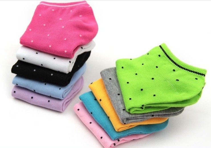 Free Shipping! 2013 new style spring and summer socks ladies socks short socks dot socks