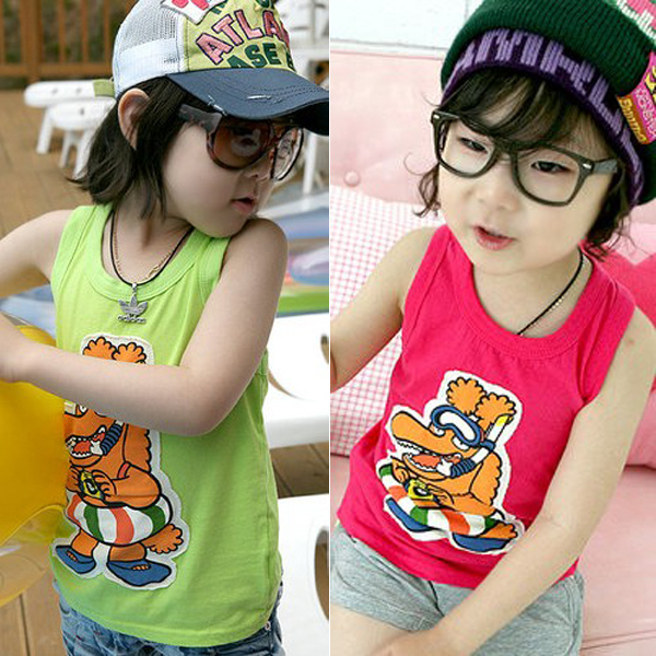 free shipping 2013 new summer boys clothing girls clothing baby child vest 10g 5007