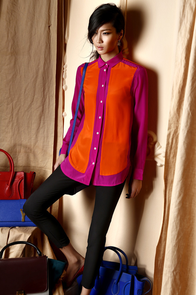 Free Shipping 2013 new super star same design fresh color long sleeve chiffon ladies blouse