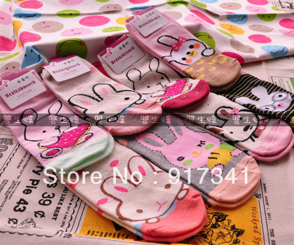 Free shipping 2013 new top Sock Slippers for women Ladies socks many style beautiful 10pcs cotton character
