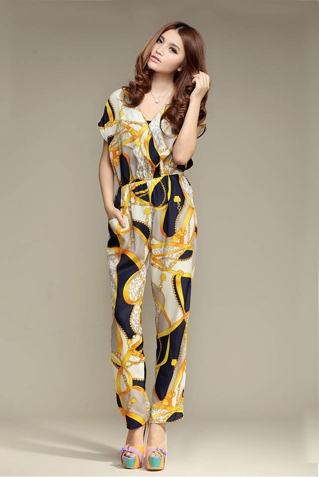 Free shipping,2013 new Western style Women tempera thin Rompers/Jumpsuit,long pants with,belt,X2708