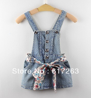 Free shipping 2013 Newest 4pcs/lot children 2~5year old baby bule overalls jeans girls pants