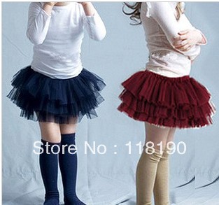 Free shipping 2013 Newest Fashion Kid Girl Tutu Skirt Girl Princess skirt  Ribbon 6 layer yarn 11colors mix colors KY103