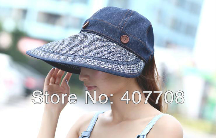 Free shipping! 2013 Newest two ways UV protection cap for women cotton sunhats wholesale sunbonnet HAT13