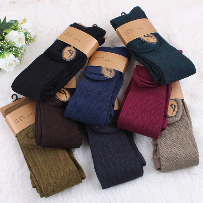 free shipping!2013 newThermal legging wool jumpsuit socks female thickening pantyhose chevron autumn and winter wool !Hot sale