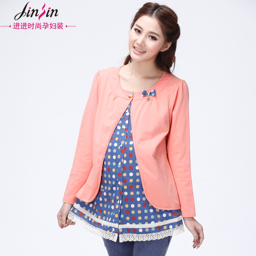 Free shipping 2013 nursing clothing maternity clothing spring long-sleeve fashion maternity top