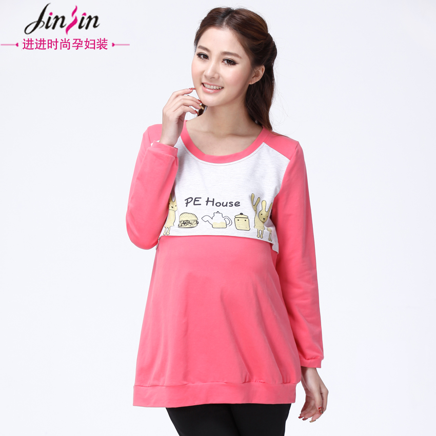 Free shipping 2013 nursing clothing maternity spring long-sleeve fashion maternity top