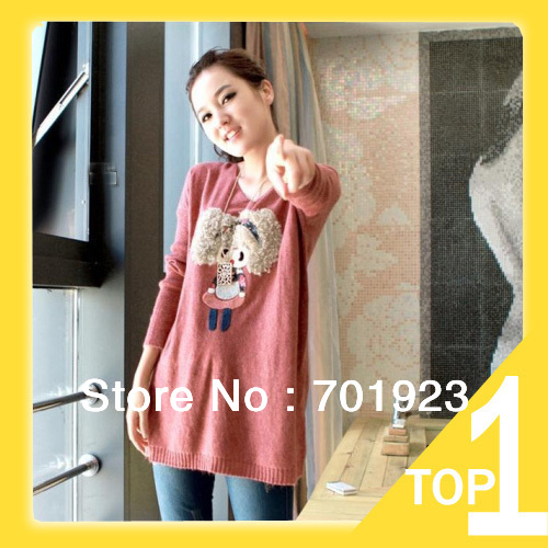 free shipping 2013 orea Fashion Women's Sweater Sweet Batwing Loose Jumper Pullover Shirt Blouse Red,Green Y7513