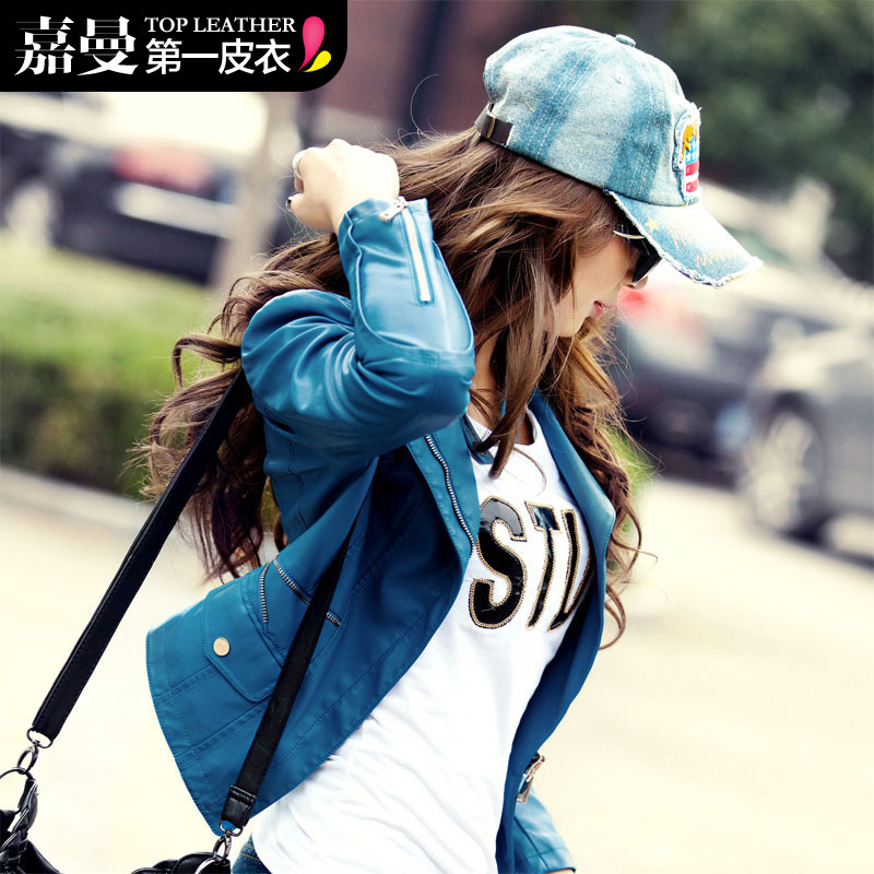 Free Shipping  2013  outerwear motorcycle short design  PU small leather clothing female jacket  wholesale and retail