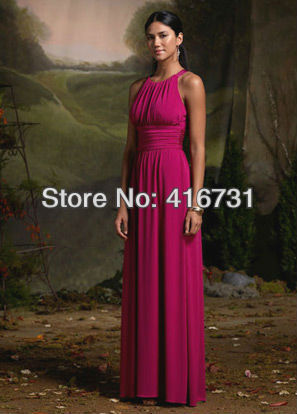 Free Shipping 2013 Party dress Chiffon Halter  Pleat  Floor-length Open Back Prom dress Evening dress WW13010703