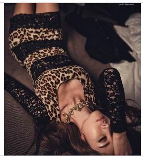 Free shipping/2013 patchwork fashion noble sexy leopard print lace slim hip designer dress, (CBRL)d-608#
