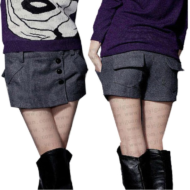 Free Shipping 2013 plus size Women woolen shorts ,autumn winter Ladies boot low waist trousers S-3XL