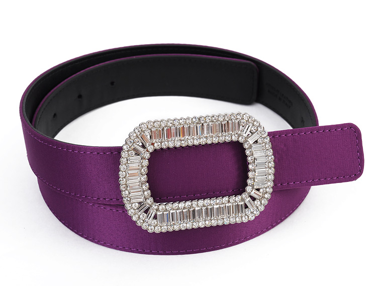 Free Shipping 2013 rhinestone side buckle genuine leather strap women's sparkling crystal one-piece dress belt