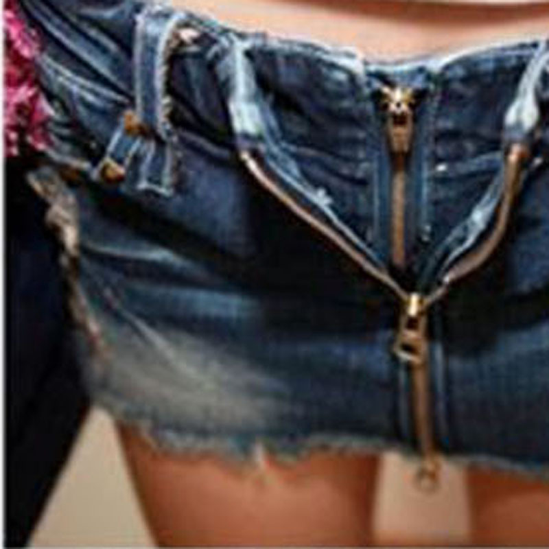 Free shipping!! 2013 sexy double zipper denim jeans skort fashion mini skirt ! Special price you can accept! Come on ladies
