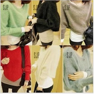 Free shipping/2013 short design batwing sleeve loose wintage color mohair sweater outerwear,s-805