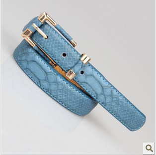 Free shipping ! 2013  Snakeskin grain belt lady's han lizard grain leather belt lady belt