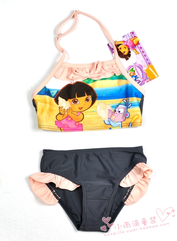 Free shipping 2013 split girls' swimwear /lovely cartoon picture